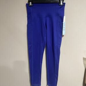 Z by Zella High Waist Daily 7/8 Length Leggings Royal Blue Women's Pockets Sz XS